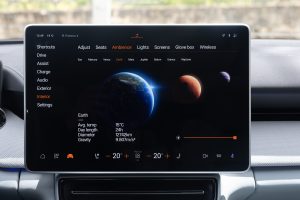 The Polestar 4 infotainment page for the Earth