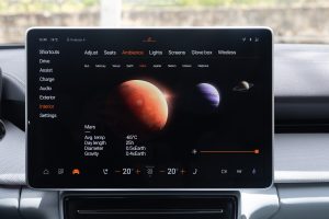 The Polestar 4 infotainment page for Mars