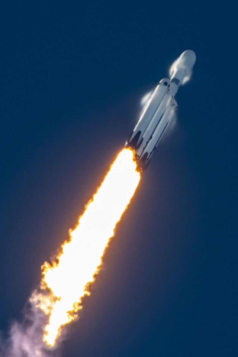 SpaceX's 10th Falcon Heavy rocket climbs into orbit with a new US government weather satellite.