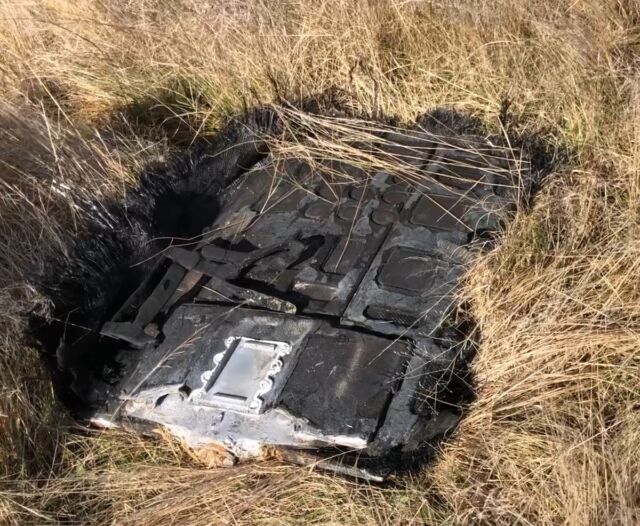 A piece of a Dragon spacecraft found in a field in Australia in 2022.