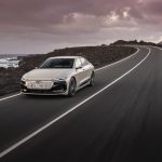 Audi A6 Sportback e-tron driving on a windy road