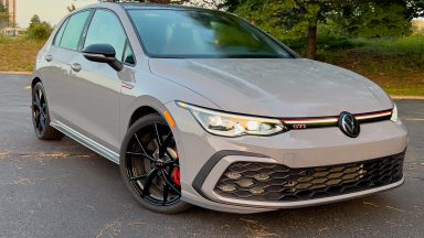 A grey VW Golf GTI