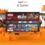 A promotional image for Amazon's 4-Series Fire TVs.