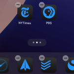 Icons on an iPhone home screen all tinted blue