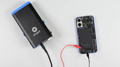 A battery tool and an iPhone