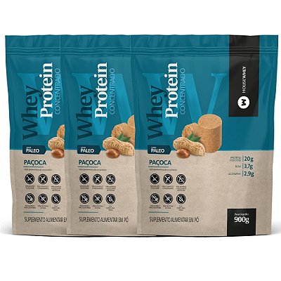 KIT PAÇOCA LOVERS II - 03 un WHEY PROTEIN CONCENTRADO - PAÇOCA - 900g