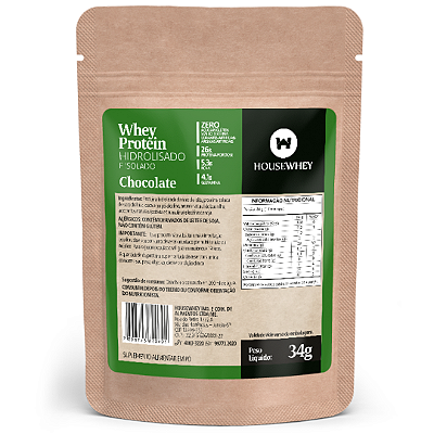 WHEY PROTEIN HIDROLISADO e ISOLADO - CHOCOLATE - caixa com 15 sachês de 34g