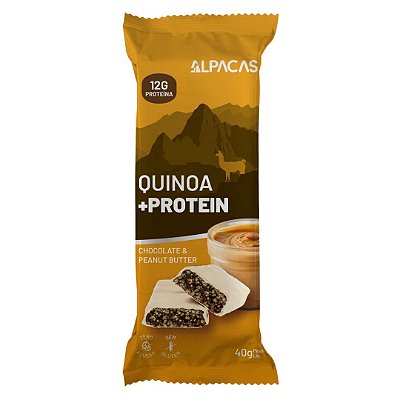 ALPACAS - BARRA QUINOA + PROTEIN -Choc Branco c/ P. de Amendoim - 40 g