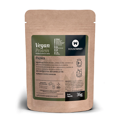 VEGAN PROTEIN PAÇOCA - caixa com 15 sachês de 36g