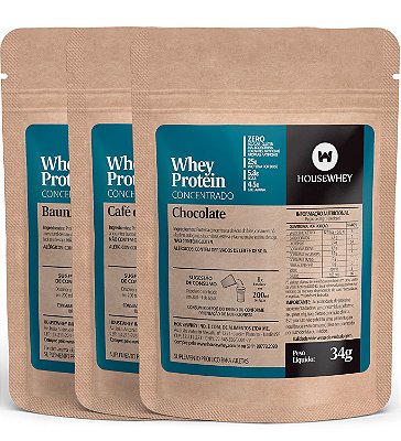 WHEY PROTEIN CONCENTRADO - LINHA HI PROTEIN  - caixa mista com 15 sachês de 34g