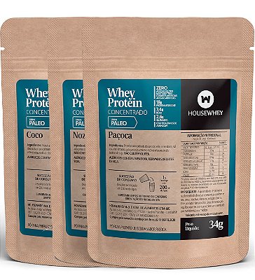 WHEY PROTEIN CONCENTRADO - LINHA KETO - caixa mista com 15 sachês de 34g