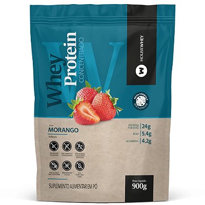 WHEY PROTEIN CONCENTRADO - MORANGO - 900g