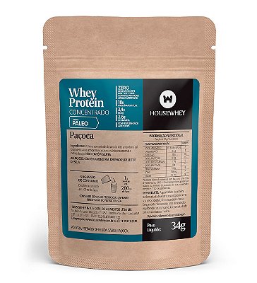 WHEY PROTEIN CONCENTRADO - PAÇOCA - caixa com 15 sachês de 34g