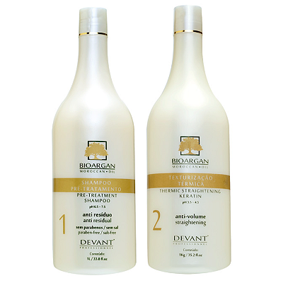 Kit 1 Shampoo Pré-Tratamento Nº1 + 1 Progressiva Texturização Termica Nº2 2x1L - BioArgan