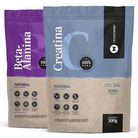 COMBO CREATINA 100% PURA  - 300g + BETA-ALANINA 100% PURA - 200g