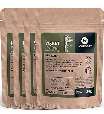 VEGAN PROTEIN - MIX DE SABORES - caixa com 15 sachês de 36g