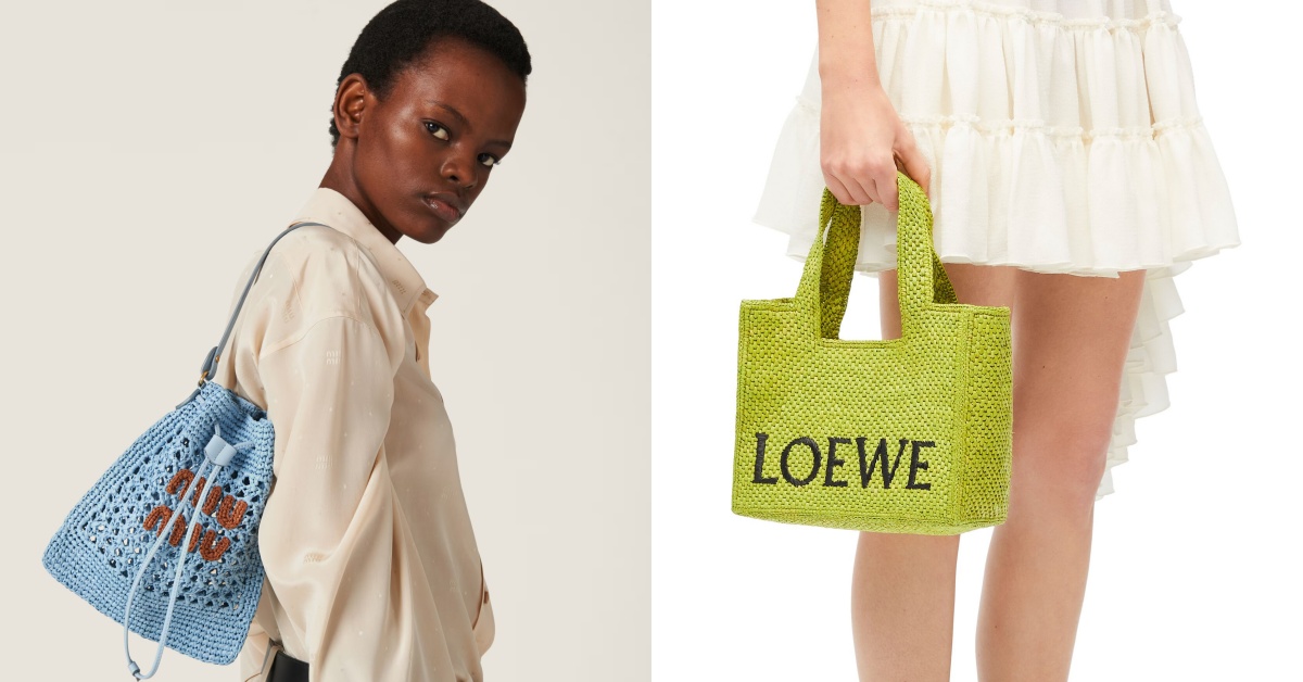 2024春夏「精品草編包」首推這6款！Miu Miu 天藍鉤織迷你包、Loewe 草綠手提包...渡假穿搭就缺「它」！