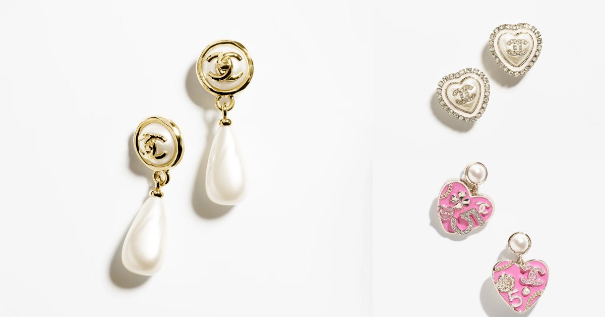 Chanel「Logo耳環」15款推薦！水滴珍珠、愛心造型讓人愛不釋手，這款「鈕扣耳針」最百搭！