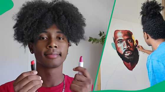 “Beautiful work”: SA artist impresses Mzansi with lipstick paintings of local celebrities