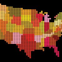 Color map of United States. Color USA map. Color USA map. Color dot USA map. Hompepage blog 2009, history and society, geography and travel, explore discovery