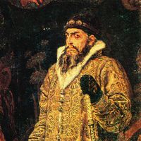 Potrait of Ivan the Terrible, Valentin Vasnetsov (1530-84), Ruler of Russia. Painting by Viktor Mihajlovic Vasnecov. (tsar, czar)