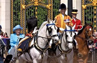 Queen Elizabeth II attending the Trooping the Colour ceremony, London, 2005.