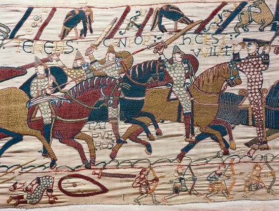 Bayeux Tapestry; Odo leading his knights