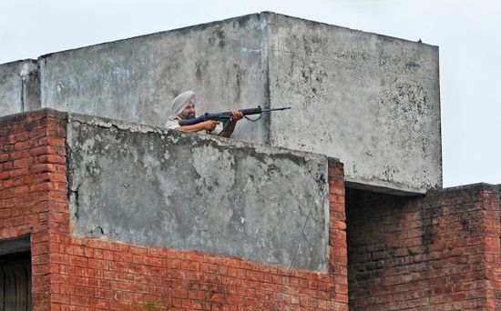 police station assault in Punjab, India