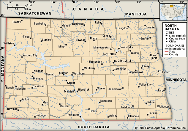 North Dakota map