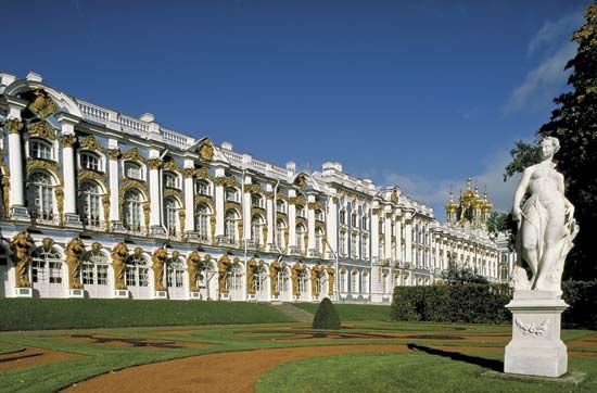 The Catherine Palace in Pushkin, northwestern Russia.