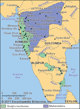 Maratha kingdom in 1680