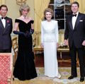 President and Nancy Reagan with Prince Charles and Princess Diana in the Yellow Oval room. 11/9/1985