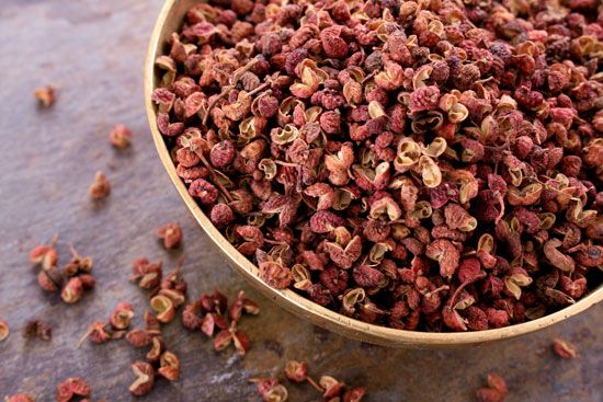 dried Sichuan peppercorns