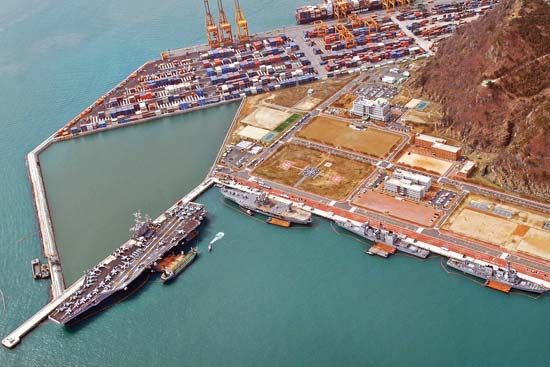 Naval Base in Busan, South Korea