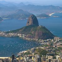 Sugar Loaf and Botafogo Bay, Rio de Janeiro, Brazil.