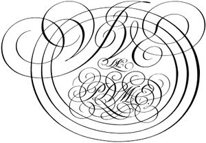 Monogram by George Bickham, from The Universal Penman, 1743.