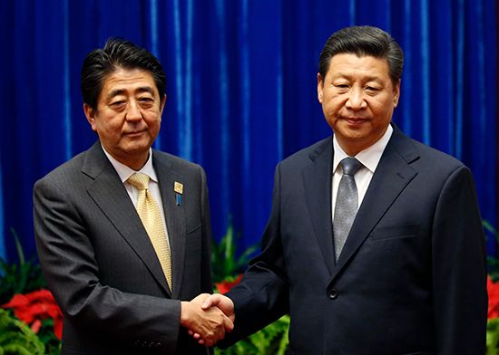 Shinzo Abe and Xi Jinping