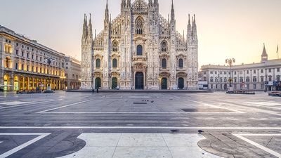 Milan Cathedral Against Sky During Sunset, Italy