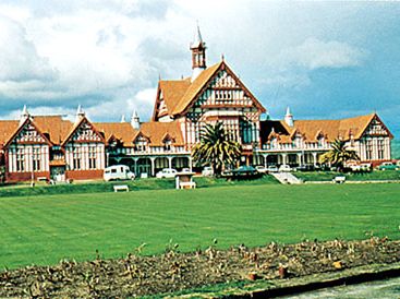 Rotorua Museum of Art and History, in the former government bathhouse, Rotorua, North Island, New Zealand.