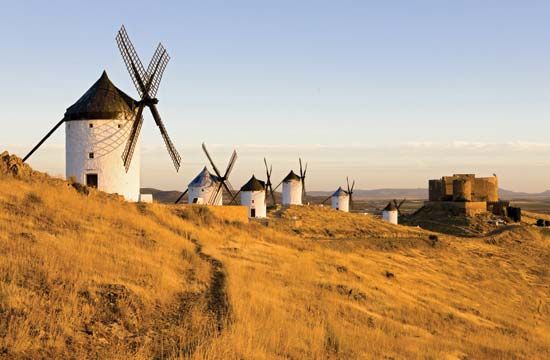 windmills in Castile–La Mancha, Spain