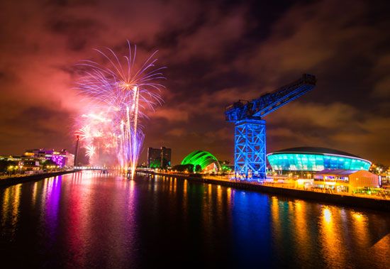 fireworks over Glasgow