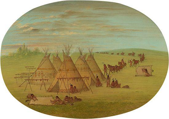 George Catlin: A Little Sioux Village