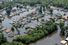 Houses are submerged in floodwaters on August 31, 2017,  in a neighborhood of Port Arthur, Texas  after Hurricane Harvey battered the coast of Texas in August, 2017. Natural disaster