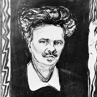 Strindberg, lithograph by Edvard Munch, 1896