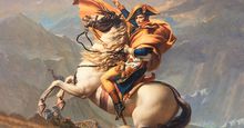 "Napoleon Crossing the Alps" oil on canvas by Jacques-Louis David, 1800; in the collection of Musee national du chateau de Malmaison.