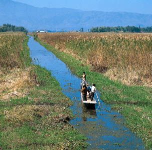 Imphal, Manipur, India: canal near Loktak Lake