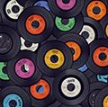 Scattered vinyl records 45s. (music)