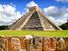 Chichen Itza. Chichen Itza and the Wall of Skulls (Tzompantli). Ruined ancient Mayan city of Chichen Itza located in southeastern Mexico. UNESCO World Heritage site.