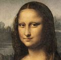 Mona Lisa, oil on wood panel by Leonardo da Vinci, c. 1503-06; in the Louvre, Paris, France. 77 x 53 cm.