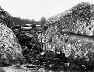 Home of a Rebel Sharpshooter, Gettysburg, by Alexander Gardner, 1863